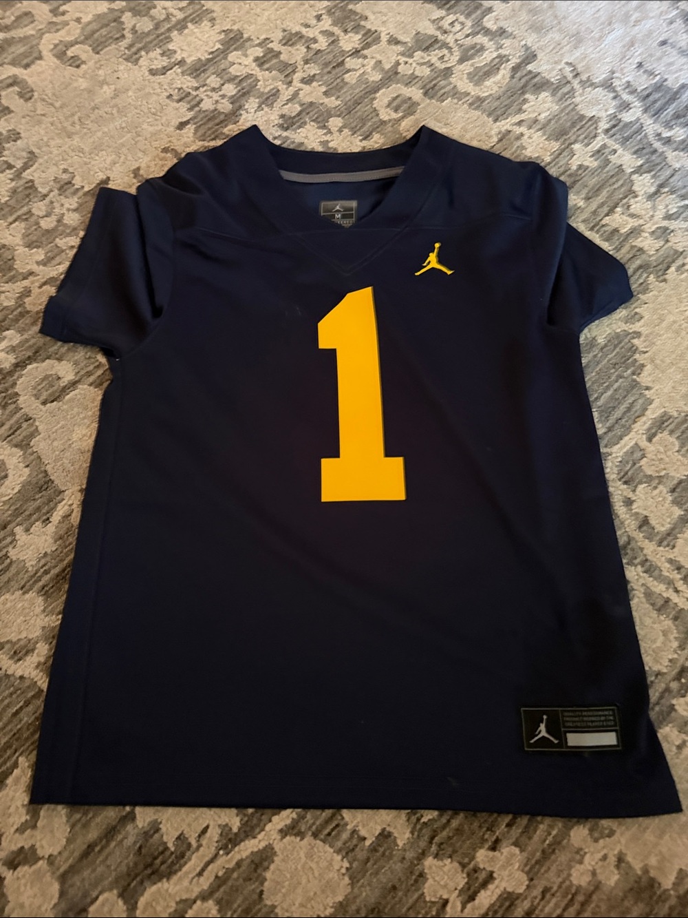 Jordan Kids' Michigan number 1 Football Jersey